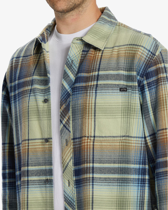Billabong Coastline Flannel L/S Shirt-Light Sage