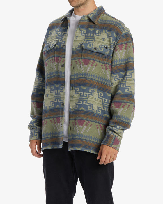 Billabong Offshore Jacquard Flannel L/S Shirt-Sage