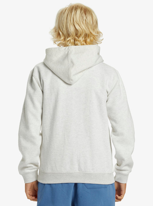 Quiksilver Youth Graphic Hooded Sweatshirt-White Marble Heather
