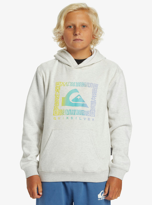 Quiksilver Youth Graphic Hooded Sweatshirt-White Marble Heather