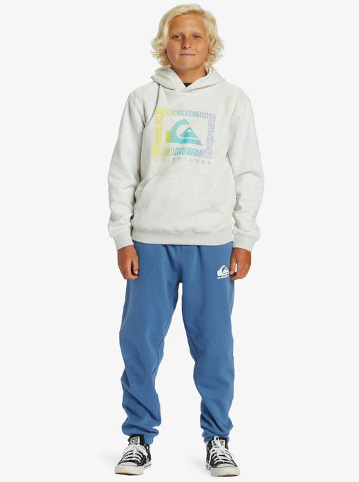 Quiksilver Youth Graphic Hooded Sweatshirt-White Marble Heather