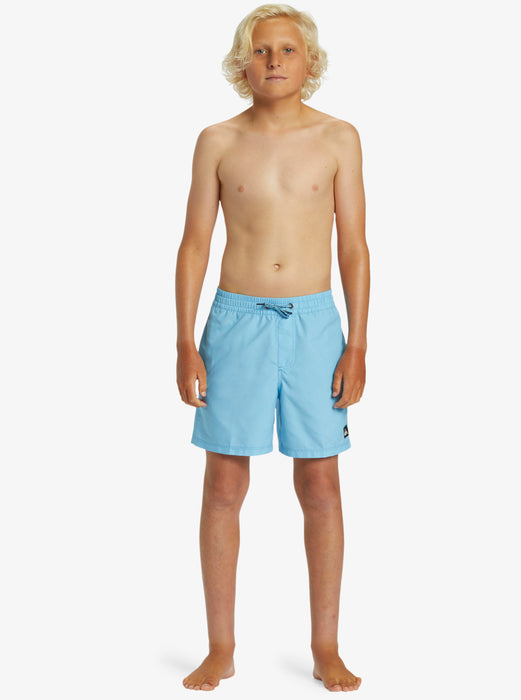 Quiksilver Youth Everyday Solid Volley 14 Boardshorts-Alaskan Blue