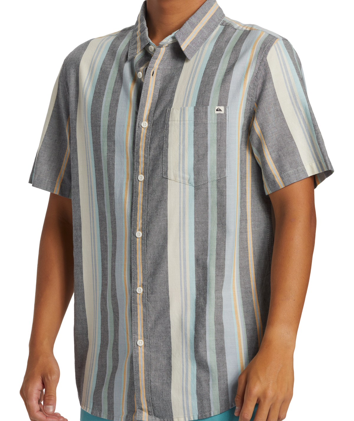 Quiksilver Oxford Stripe Classic S/S Shirt-Black