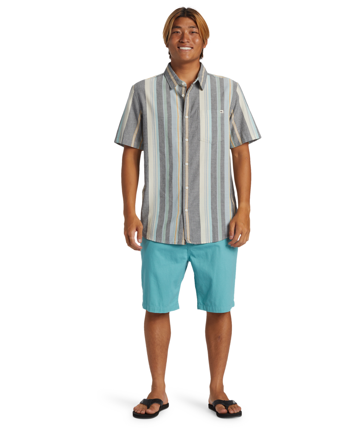 Quiksilver Oxford Stripe Classic S/S Shirt-Black