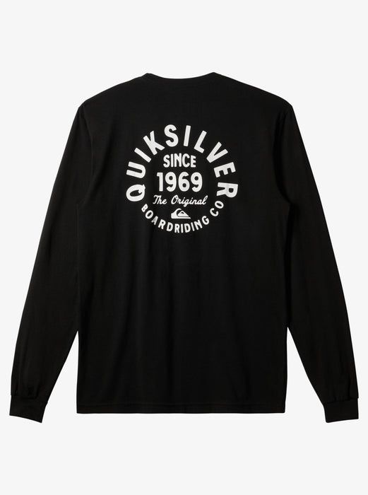 Quiksilver Circled Script L/S Tee-Black
