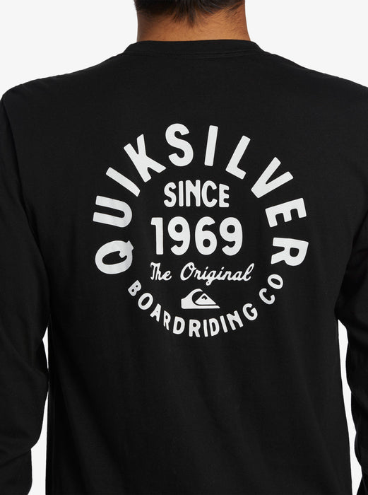 Quiksilver Circled Script L/S Tee-Black