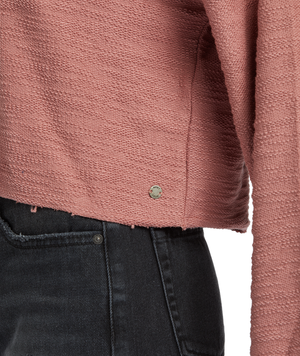 Roxy Made For You V-Neck L/S Shirt-Ash Rose