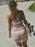 Roxy Retro Coast Halter Mini Dress-Warm Sunset Stripe