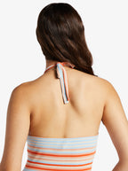 Roxy Retro Coast Halter Mini Dress-Warm Sunset Stripe