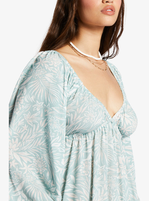 Roxy Sweetest Shores Dress-Blue Surf