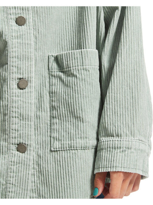 Roxy Kick Back Washed Cord L/S Shirt-Blue Surf