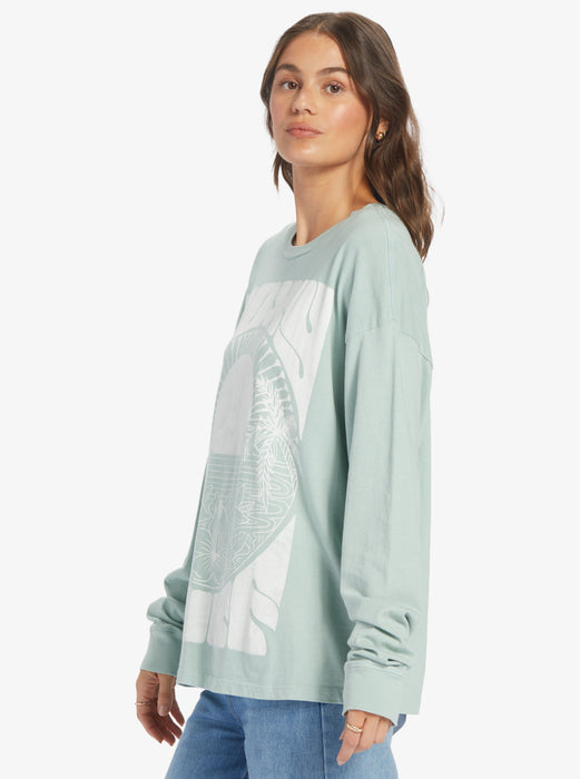 Roxy Surf Tropics L/S Tee-Blue Surf