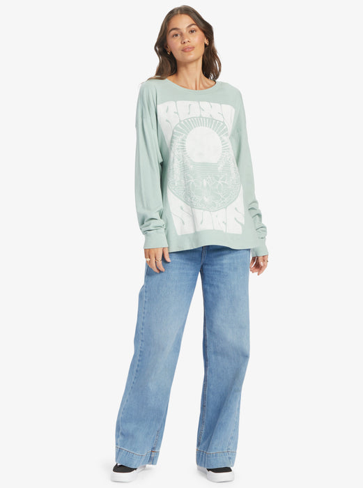 Roxy Surf Tropics L/S Tee-Blue Surf