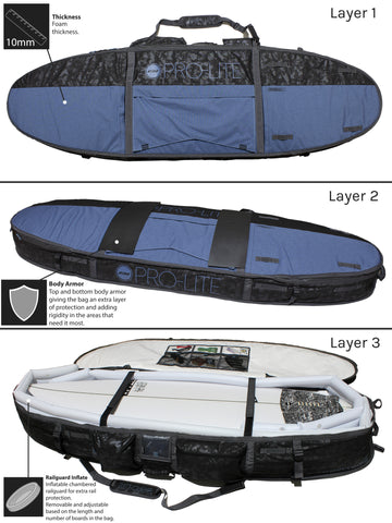 Pro-Lite Armored Coffin (3-4 Boards) Boardbag-Brushed