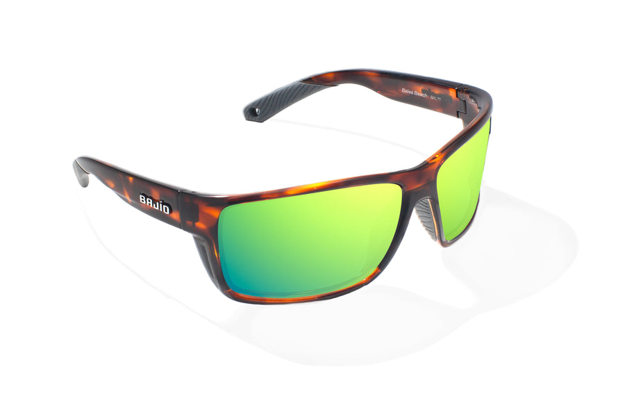 Bajio Bales Beach Sunglasses-Brown Tort Gloss/Grn Mir Glass