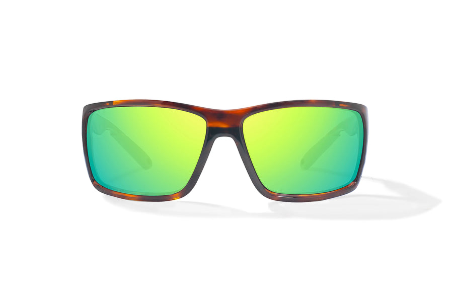 Bajio Bales Beach Sunglasses-Brown Tort Gloss/Grn Mir Glass