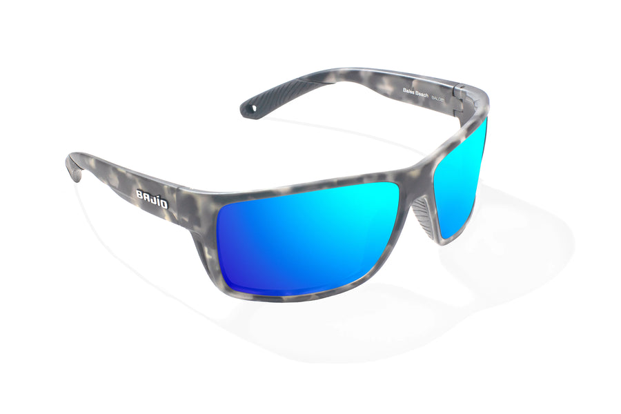 Bajio Bales Beach Sunglasses-Gray Rock Matte/Blue Mirr Glass