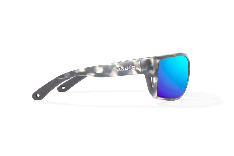 Bajio Bales Beach Sunglasses-Gray Rock Matte/Blue Mirr Glass