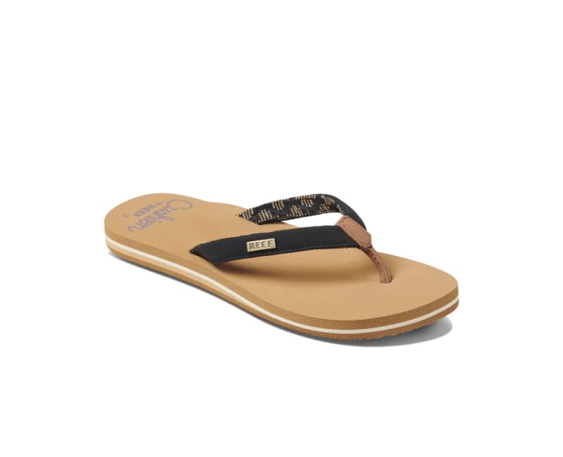 REEF Cushion Sands Sandal-Black/Tan