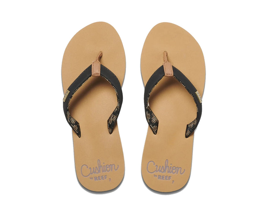 REEF Cushion Sands Sandal-Black/Tan