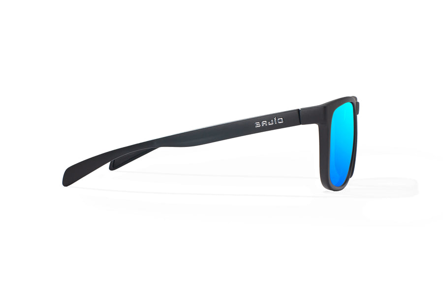 Bajio Calda Sunglasses-Black Matte/Blue Mirror Glass