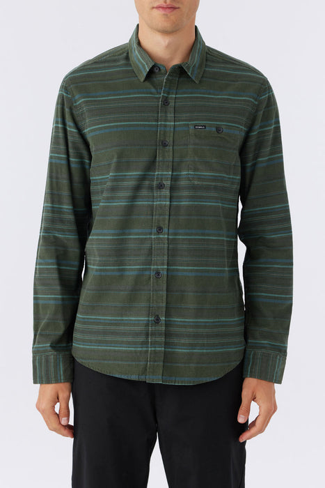 O'Neill Caruso Stripe Cord L/S Shirt-Dark Olive