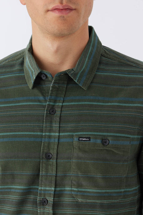 O'Neill Caruso Stripe Cord L/S Shirt-Dark Olive
