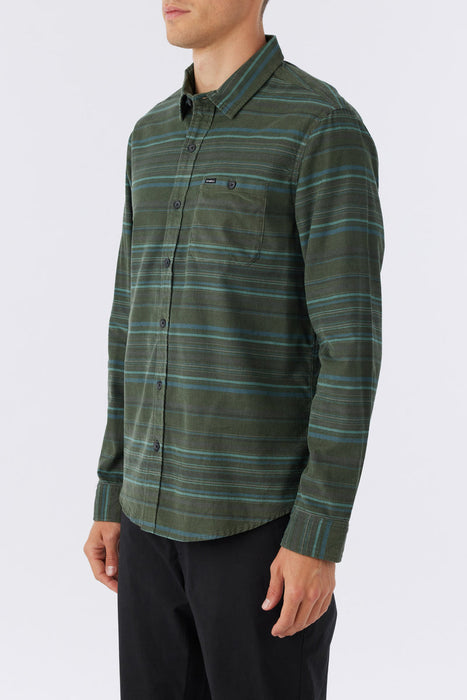 O'Neill Caruso Stripe Cord L/S Shirt-Dark Olive