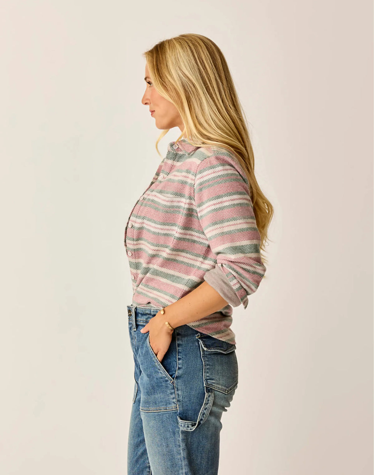 Carve Designs Fairbanks Supersoft L/S Shirt-Bistro Block Stripe
