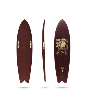 Crime Long Phish Soft Top 7'5"-Ox Blood/Syndicate Art