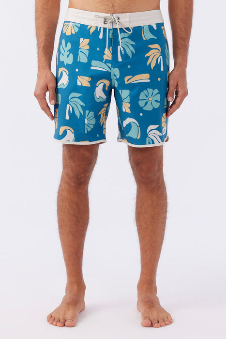 O'Neill Cruzer Scallop 18 Boardshorts-Bay Blue