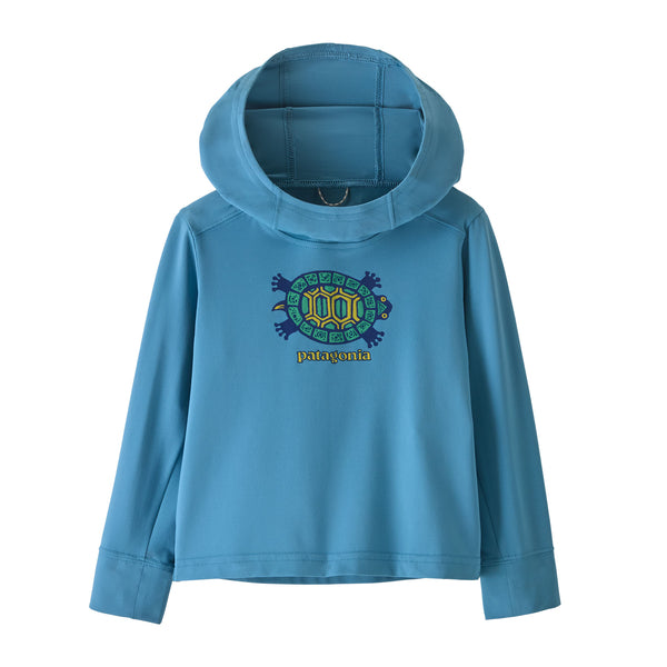 Patagonia Baby Cap SW Hooded Sun Shirt-Island Turtle: Shore Blue