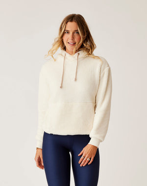 Carve Designs Brie Sherpa Hooded Sweatshirt-Birch