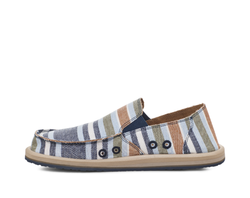 Sanuk Sidewalk Surfer Blanket Shoe-Navy Stripe