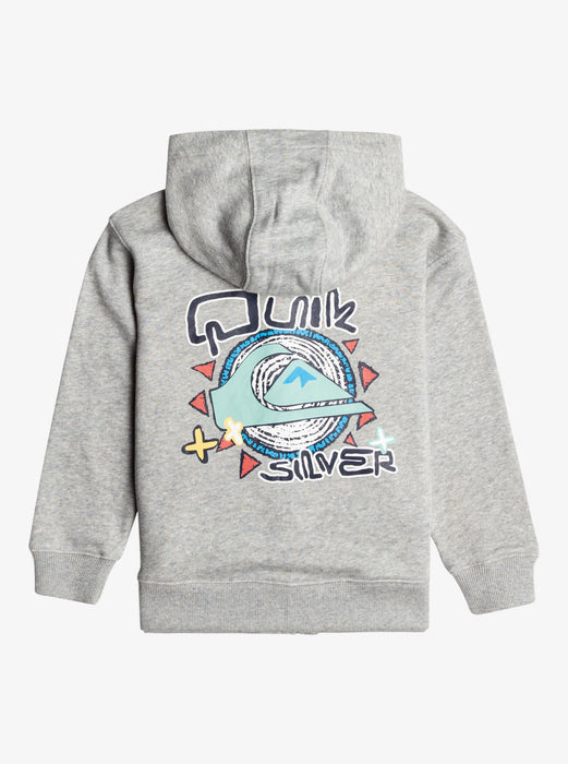Quiksilver Vintage Rising Lines Zip Boy Sweatshirt-Light Grey Heather
