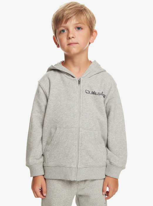 Quiksilver Vintage Rising Lines Zip Boy Sweatshirt-Light Grey Heather