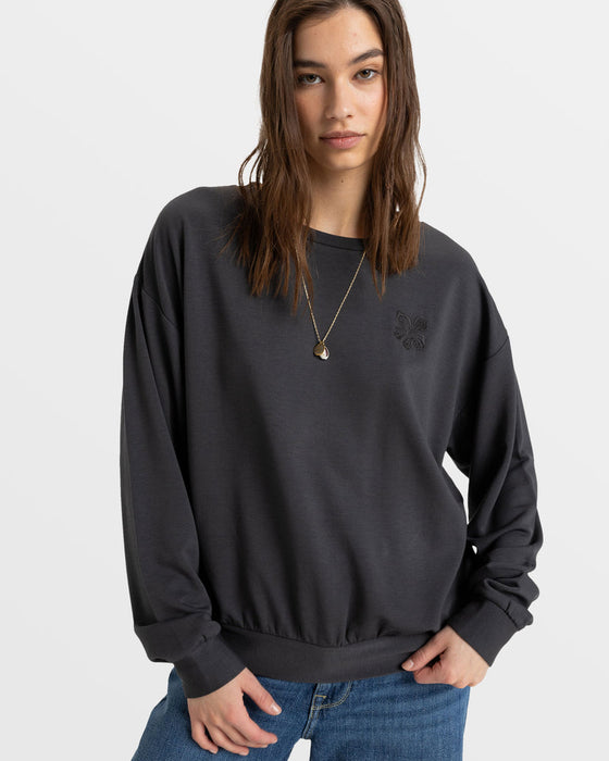 Roxy Surfing By Moonlight A Sweatshirt-Phantom