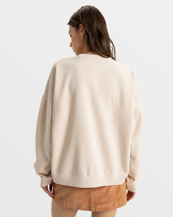 Roxy Lineup Oversized Crew B Sweatshirt-Parchment