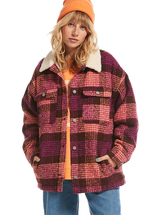 Roxy Passage Of Time Jacket-Bitter Chocolate Hallo Plaid
