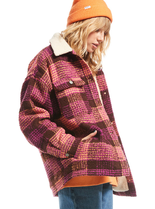 Roxy Passage Of Time Jacket-Bitter Chocolate Hallo Plaid — REAL Watersports