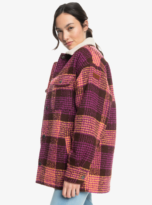 Roxy Passage Of Time Jacket-Bitter Chocolate Hallo Plaid — REAL