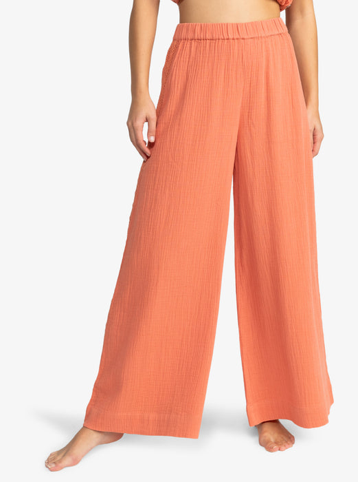 Roxy Golden Tropic Pants-Apricot Brandy