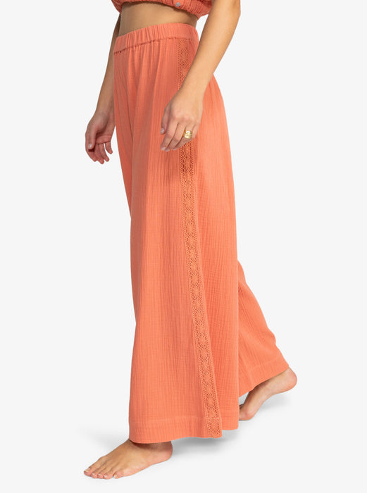 Roxy Golden Tropic Pants-Apricot Brandy