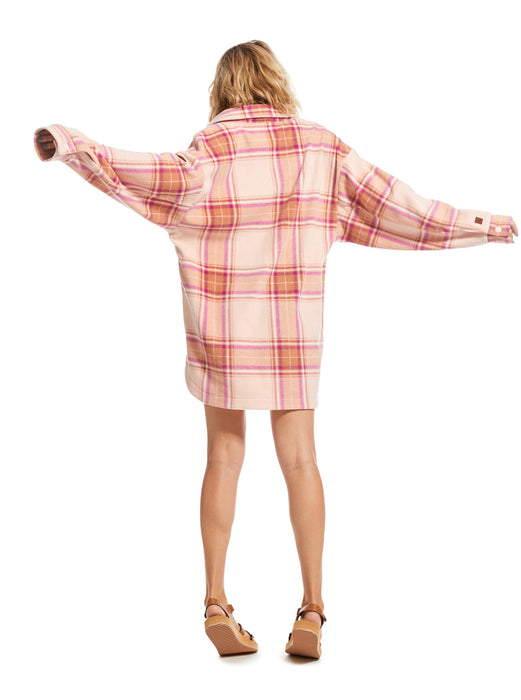 Roxy Ring Tone L/S Shirt-Dusty Coral Decke Plaid