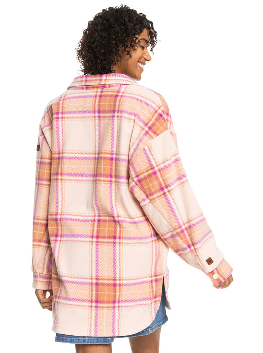 Roxy Ring Tone L/S Shirt-Dusty Coral Decke Plaid