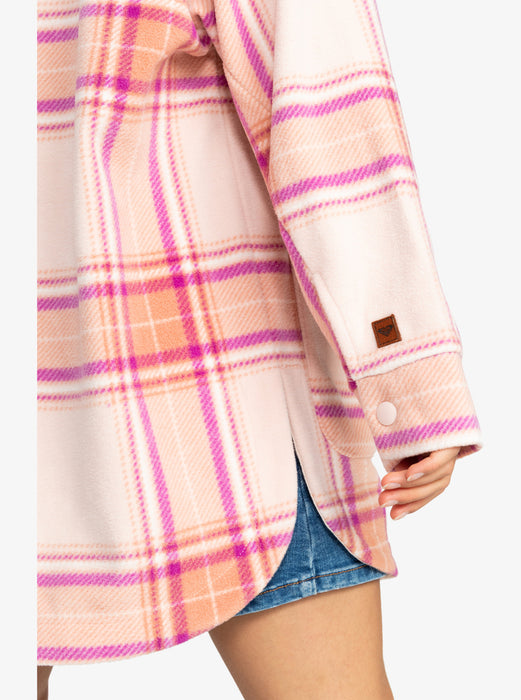 Roxy Ring Tone L/S Shirt-Dusty Coral Decke Plaid