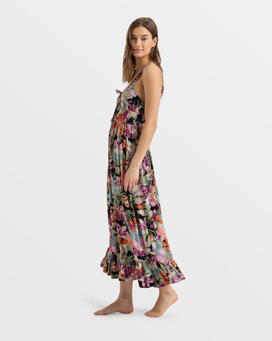 Vestido Midi Roxy Land Of Life Hibiscus Tropics V1 Colombia