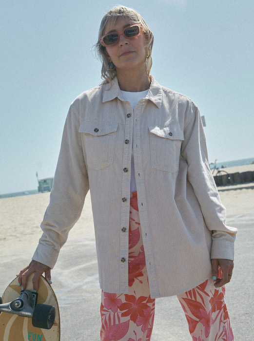 Roxy Let It Go Cord L/S Shirt-Tapioca