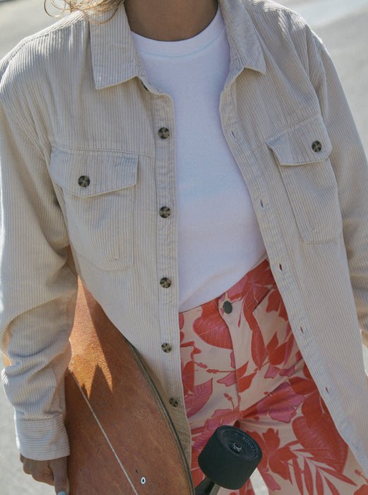 Roxy Let It Go Cord L/S Shirt-Tapioca