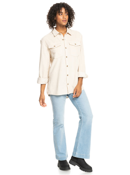 Roxy Let It Go Cord L/S Shirt-Tapioca